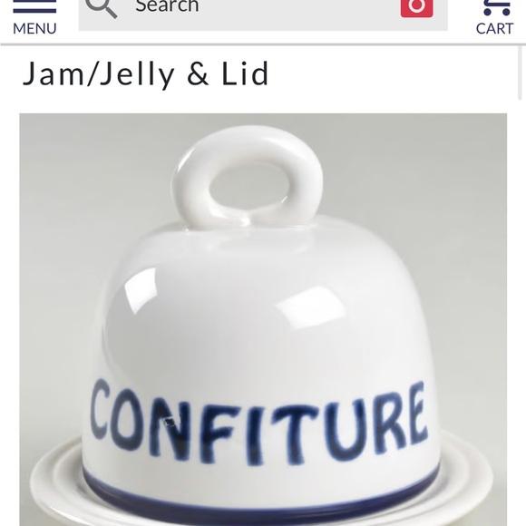 WILLIAMS SONOMA BISTRO FRANCAIS CONFITURE JAM & BUTTER DISH 2012 FRENCH WRITING - Picture 3 of 12